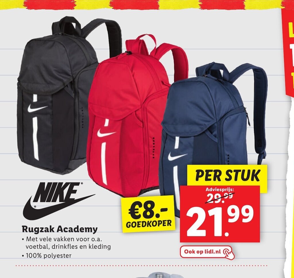 Lidl Nike Rugzak Academy aanbieding