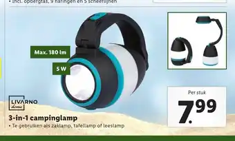 Lidl Livarno home 3-in-1 campinglamp aanbieding