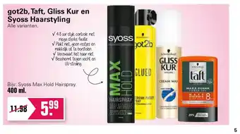 De Online Drogist Got2b, Taft, Gliss Kur En Syoss Haarstyling aanbieding