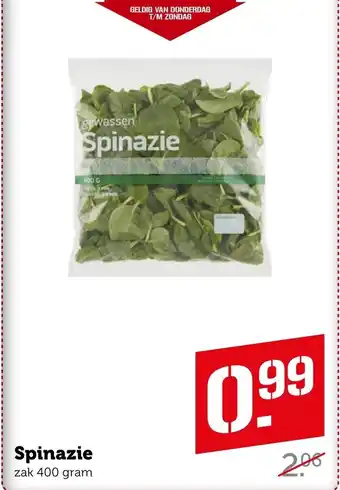 Coop Spinazie zak 400 gram aanbieding