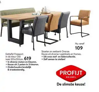 Profijt Meubel Eettafel Freeport In De Kleur Old Teak 100x250cm aanbieding