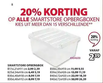 Jysk Smartstore Opbergbox 20% Korting aanbieding