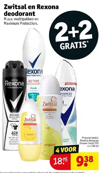 Kruidvat Zwitsal en Rexona deodorant aanbieding