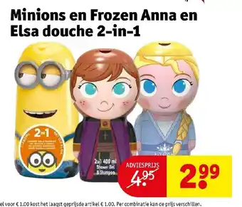 Kruidvat Minions en Frozen Anna en Elsa douche 2-in-1 aanbieding