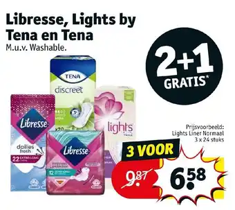 Kruidvat Libresse, Lights by Tena en Tena aanbieding