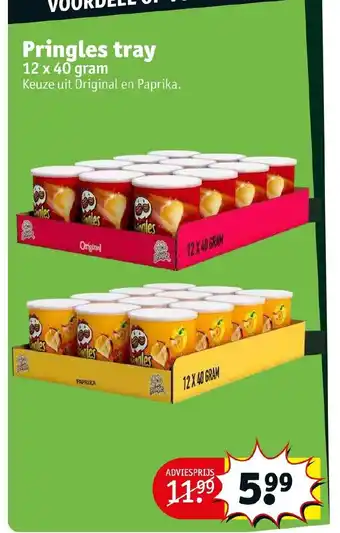 Kruidvat Pringles tray 12x40 gram aanbieding