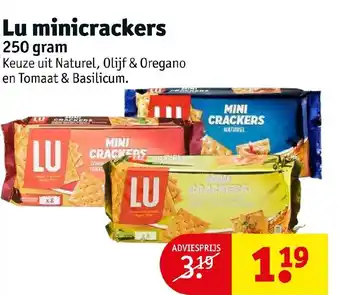 Kruidvat Lu minicrackers 250 gram aanbieding