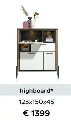 Henders & Hazel Highboard 125x150x45 aanbieding