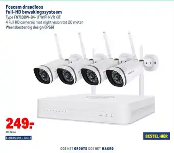 Makro Foscam Draadloos Full-HD Bewakingssysteem FN7108W-B4-1T Wifi NVR Kit aanbieding