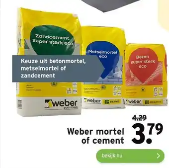 GAMMA Weber mortel of cement aanbieding