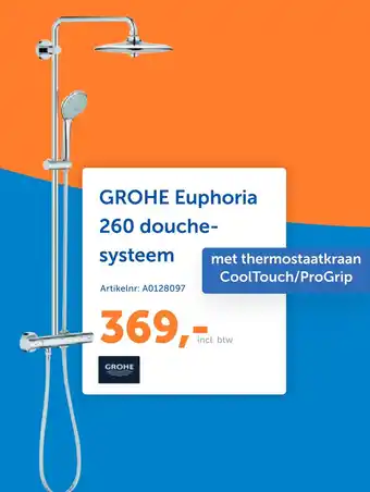 Warmteservice GROHE Euphoria 260 douche- systeem met thermos aanbieding