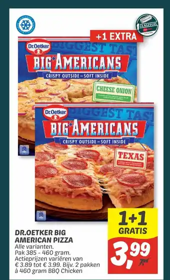 Dekamarkt Dr. Oetker Big American Pizza Alle varianten pak 385-460 gram aanbieding