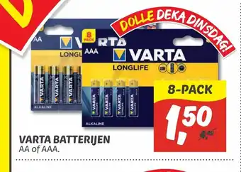 Dekamarkt Varta Batterijen 8-pack aanbieding