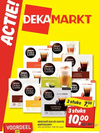 Dekamarkt Nescafe Dolce Gusto Koffiecups Alle varianten. Pak 16 cups 3 stuks aanbieding