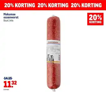 Makro Mokumse Ossenworst 20% Korting aanbieding