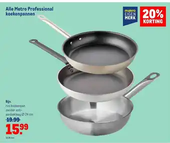 Makro Alle Metro Professional Koekenpannen 20% Korting aanbieding