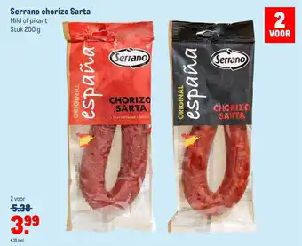 Makro Serrano Chorizo Sarta Mild Of Pikant aanbieding