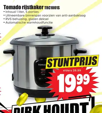 Dirk Tomado rijstkoker TRC1001S aanbieding