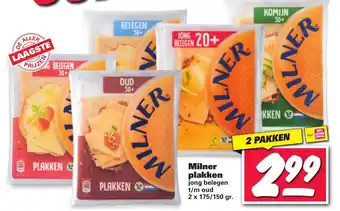 Nettorama Milner plakken 2x175/150 gr. aanbieding