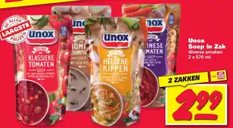 Nettorama Unox Soep in Zak 2x570 ml aanbieding