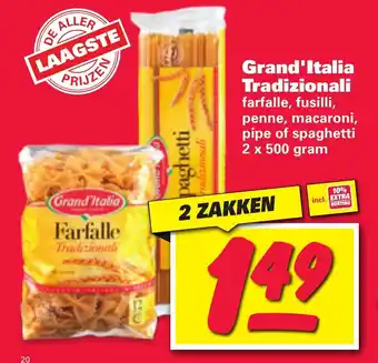 Nettorama Grand'Italia Tradizionali 2x500 gram aanbieding