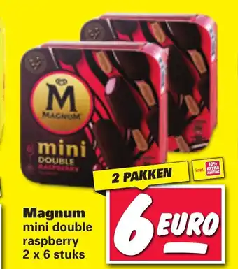 Nettorama Magnum mini double raspberry 2 x 6 stuks aanbieding