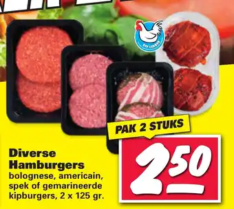 Nettorama Diverse Hamburgers 2x125 gr. aanbieding