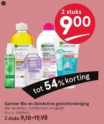 Etos Garnier Bio en SkinActive gezichtsreiniging aanbieding