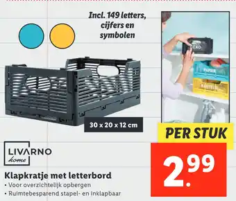 Lidl Klapkratje met letterbord aanbieding