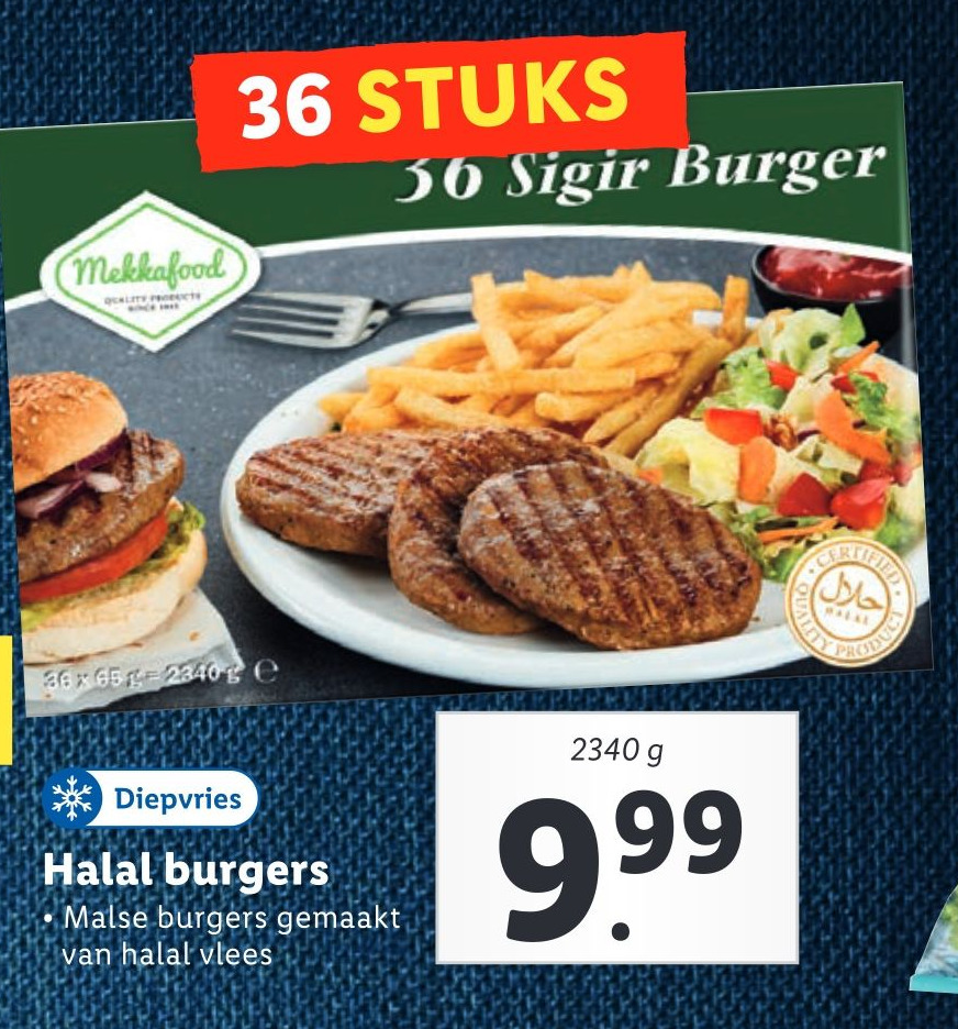 Lidl Halal burgers aanbieding