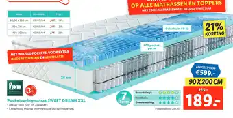 Lidl Pocketveringmatras SWEET DREAM XXL aanbieding