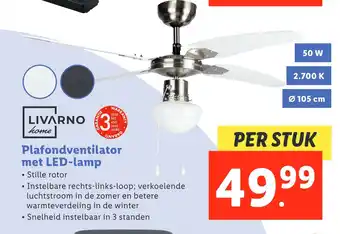 Lidl Plafondventilator met LED-lamp aanbieding