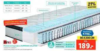 Lidl Pocketveringmatras SUPREME GELSTAR aanbieding