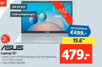 Lidl ASUS Laptop 15" aanbieding