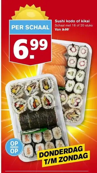 Hoogvliet Sushi kodo of kikai 16 of 20 stuks aanbieding