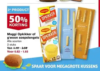 Hoogvliet Maggi Opkikker of g'woon soepstengels 2 stuks aanbieding