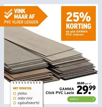 GAMMA Click PVC Lazio aanbieding