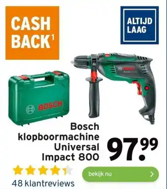 GAMMA Bosch klopboormachine Universal Impact 800 aanbieding