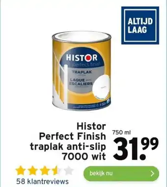 GAMMA Histor Perfect Finish traplak anti-slip 7000 wit 750 ml aanbieding