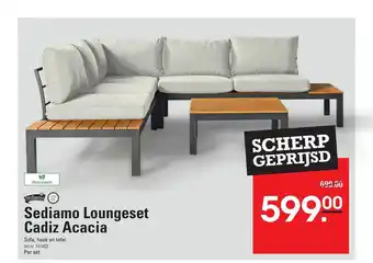 Sligro Sediamo Loungeset Cadiz Acacia aanbieding