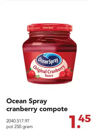 Zegro Ocean Spray cranberry compote 250 gram aanbieding