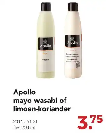 Zegro Apollo mayo wasabi of limoen-koriander 250 ml aanbieding