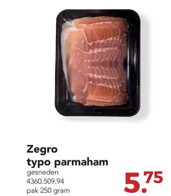 Zegro Typo parmaham 250 gram aanbieding