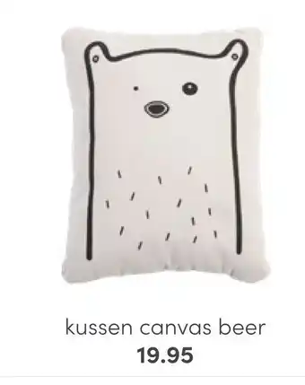 Baby & Tiener kussen canvas beer aanbieding