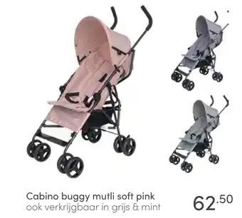 Baby & Tiener Cabino buggy mutli soft pink ook verkrijgbaar in grijs & mint aanbieding