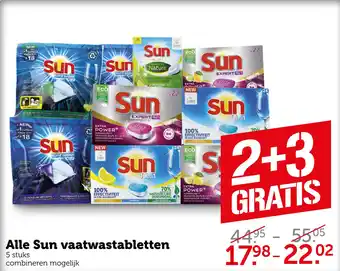 Coop Alle Sun vaatwastabletten aanbieding