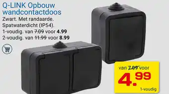 Kluswijs Q-LINK Opbouw wandcontactdoos aanbieding