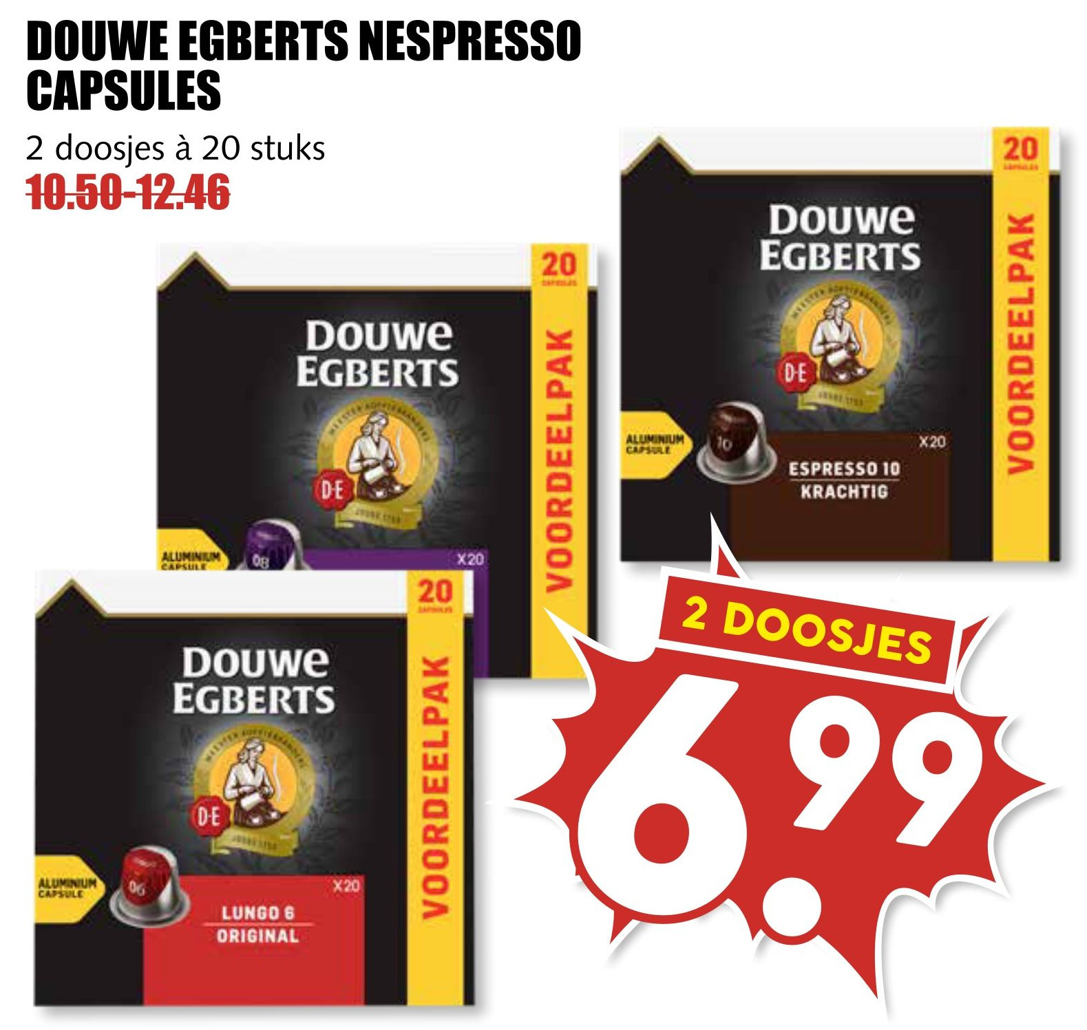 DOUWE EGBERTS NESPRESSO CAPSULES aanbieding bij MCD Supermarkt