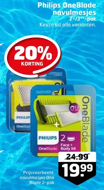 Trekpleister Philips OneBlade navulmesjes 2-/3**-pak aanbieding