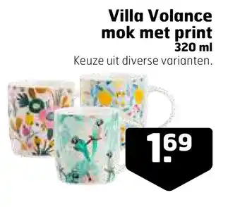 Trekpleister Villa Volance mok met print 320 ml aanbieding